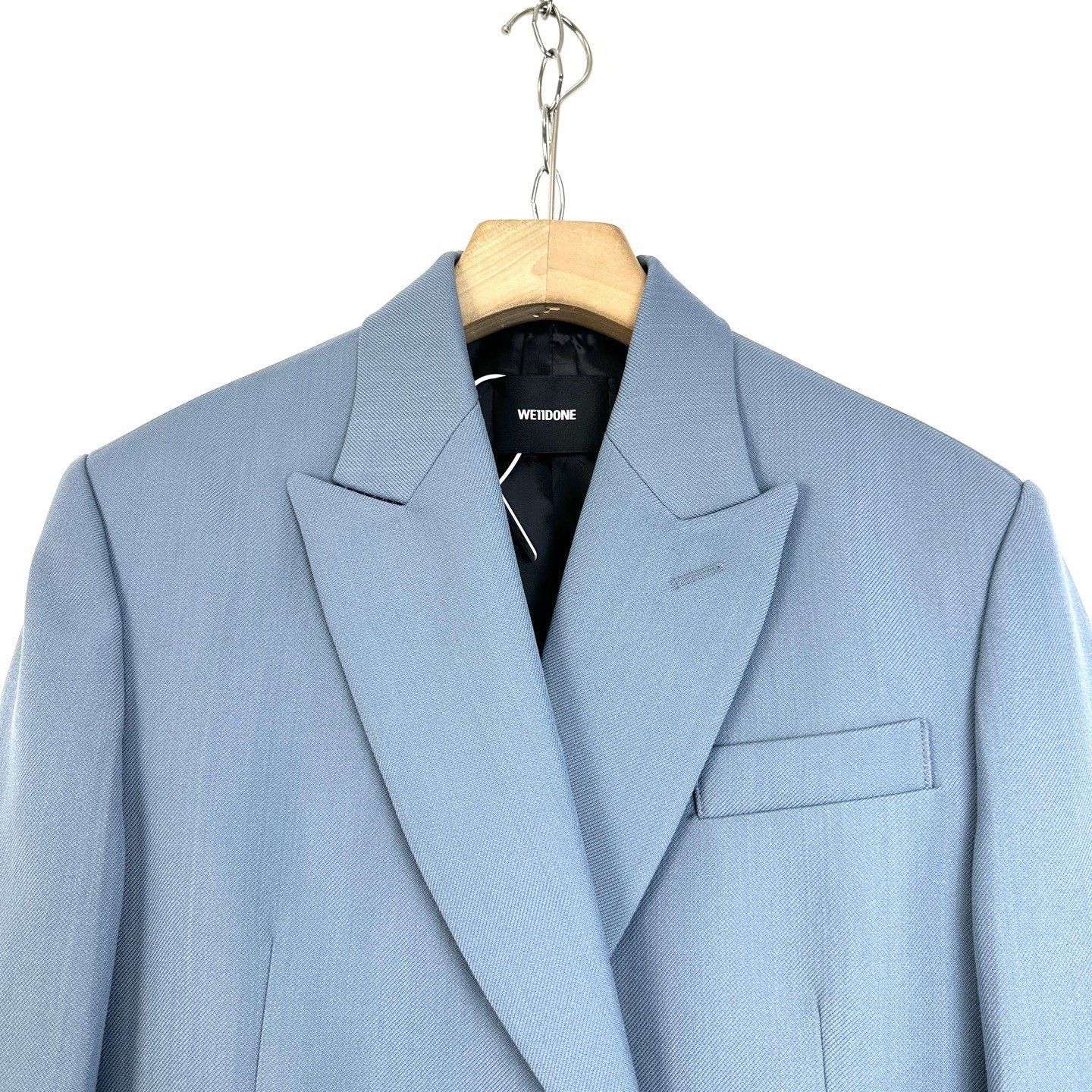 WE11DONE We11done Blue Embossed Logo Lapel Blazer Size XS / US 0-2 / IT 36-38 - 3 Thumbnail