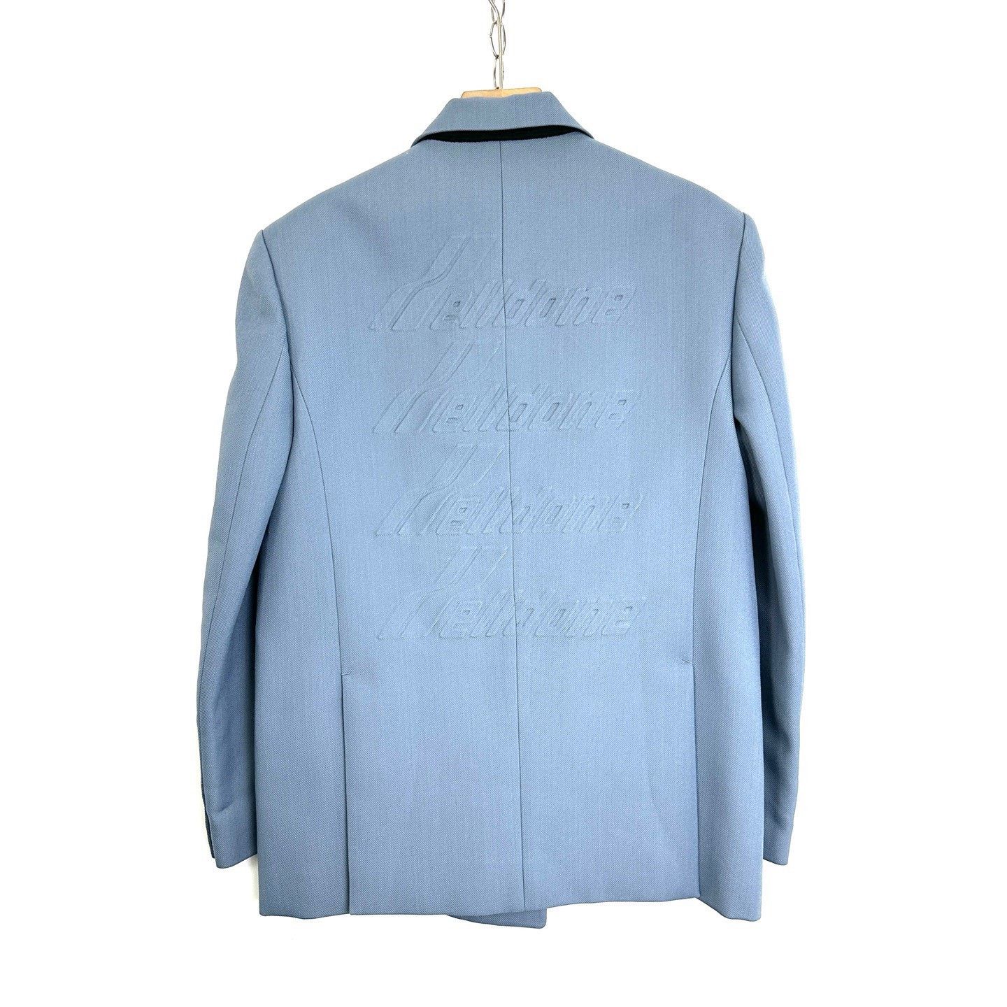 WE11DONE We11done Blue Embossed Logo Lapel Blazer Size XS / US 0-2 / IT 36-38 - 2 Thumbnail
