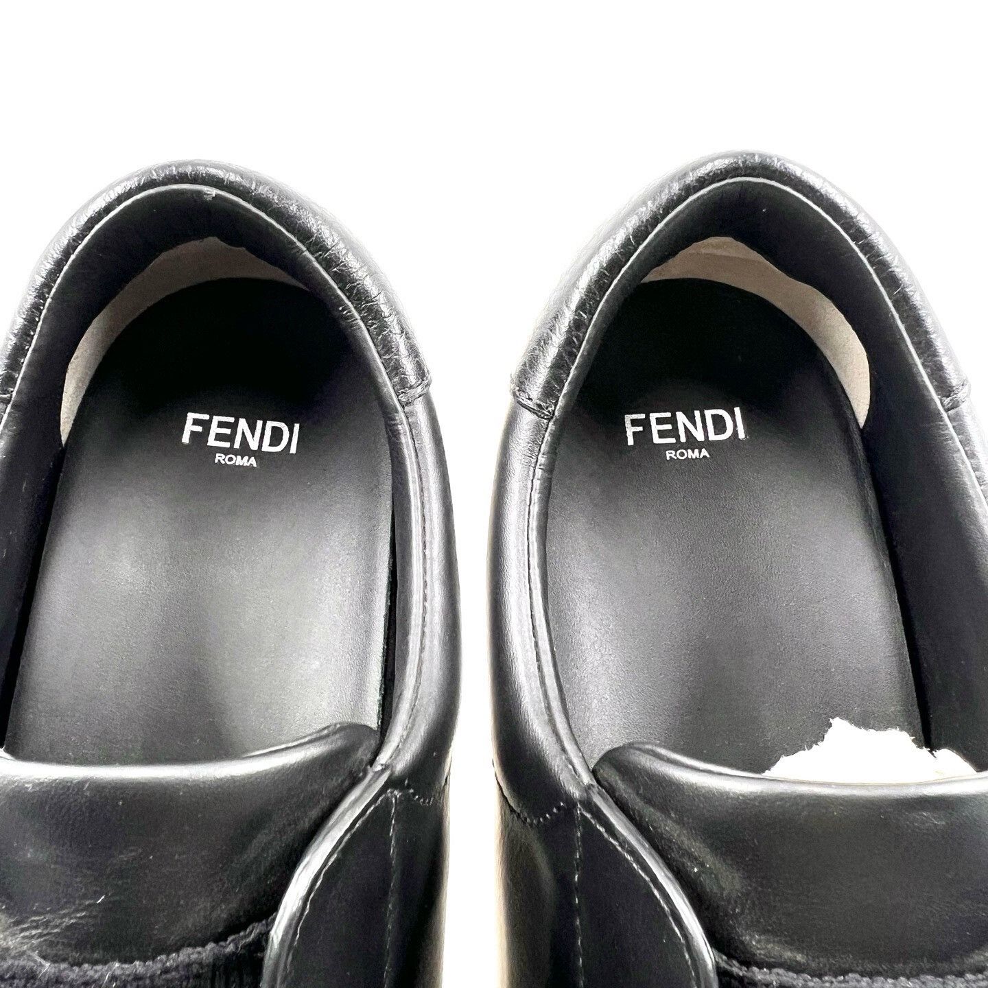 Fendi Fendi Black Leather Slip-On Low-Top Shoes Size US 6.5 / IT 36.5 - 3 Thumbnail