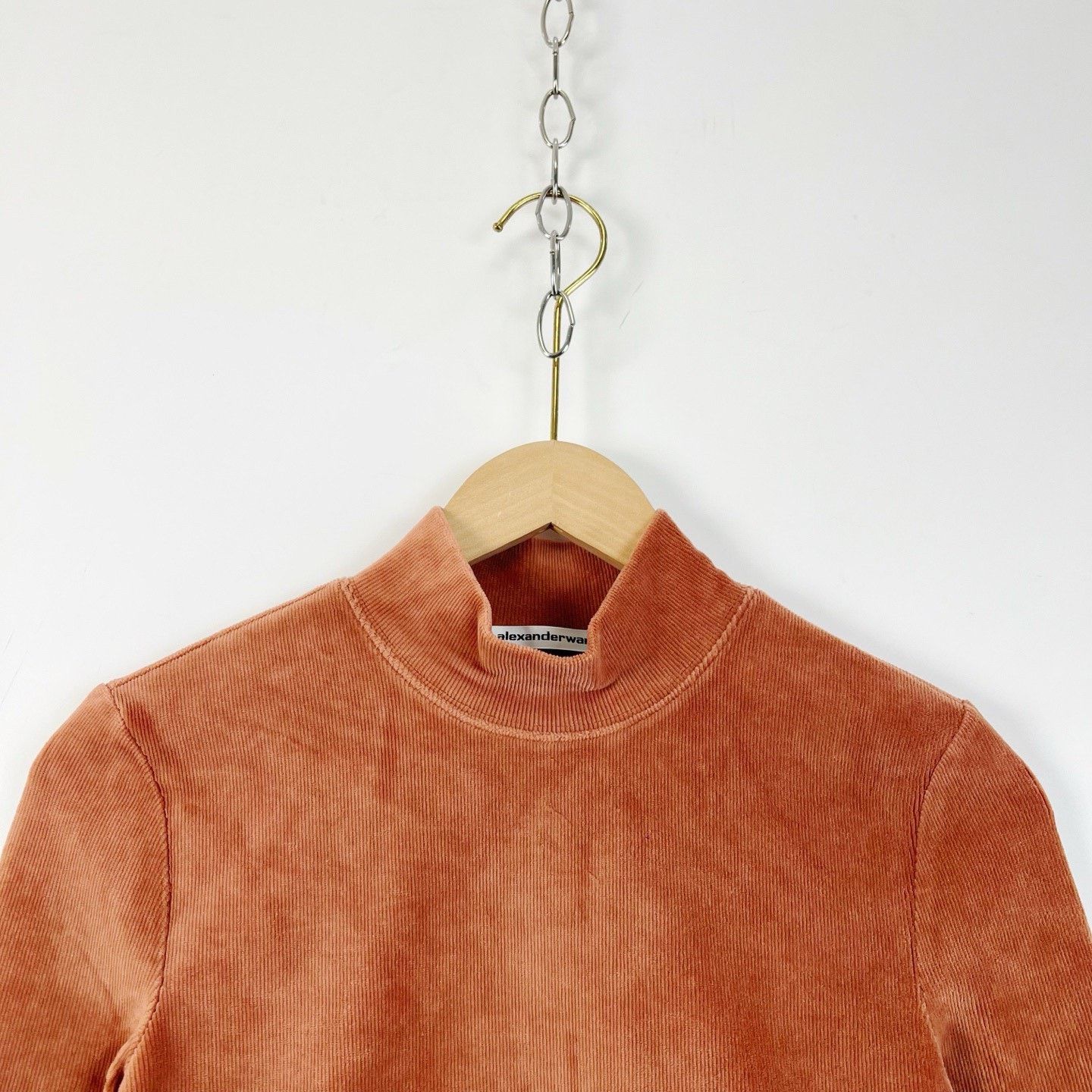 Alexander Wang Alexander Wang Brown Corduroy Mock Neck T-shirt Size XS / US 0-2 / IT 36-38 - 3 Thumbnail