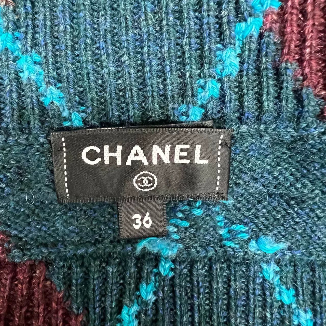 Chanel Chanel Colorblock Quilted Cashmere Knit Dress Size 36" / US 14 / IT 50 - 4 Thumbnail