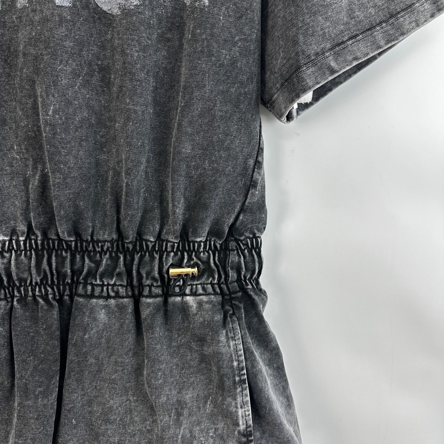 Louis Vuitton Louis Vuitton Gray Washed Waist-Cinched Dress Size S / US 4 / IT 40 - 4 Thumbnail