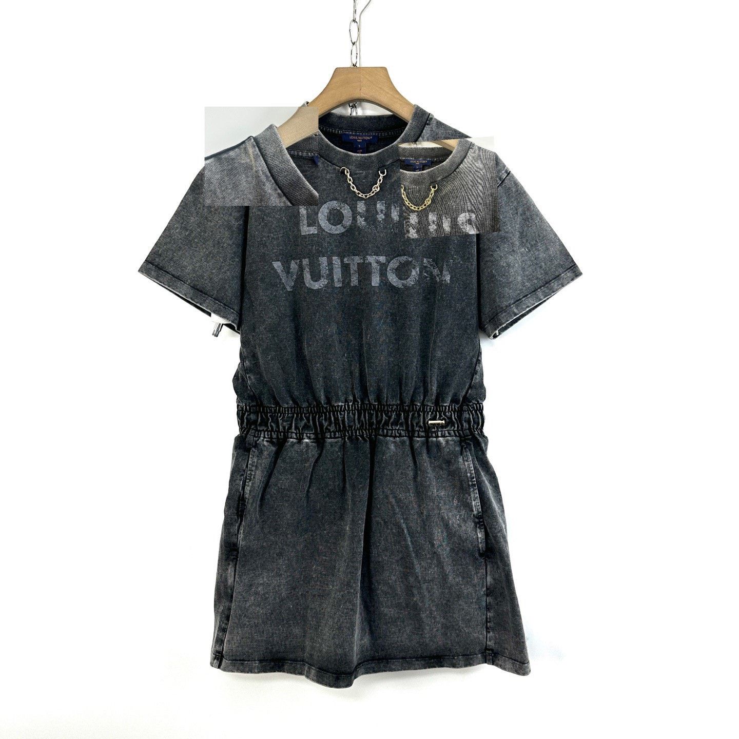 Louis Vuitton Louis Vuitton Gray Washed Waist-Cinched Dress Size S / US 4 / IT 40 - 6 Thumbnail