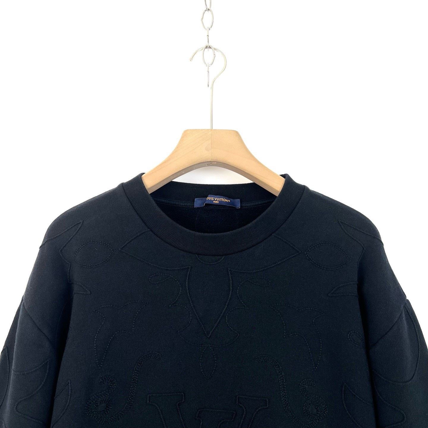 Louis Vuitton Louis Vuitton Black Monogram Knit Sweater Size US L / EU 52-54 / 3 - 3 Thumbnail