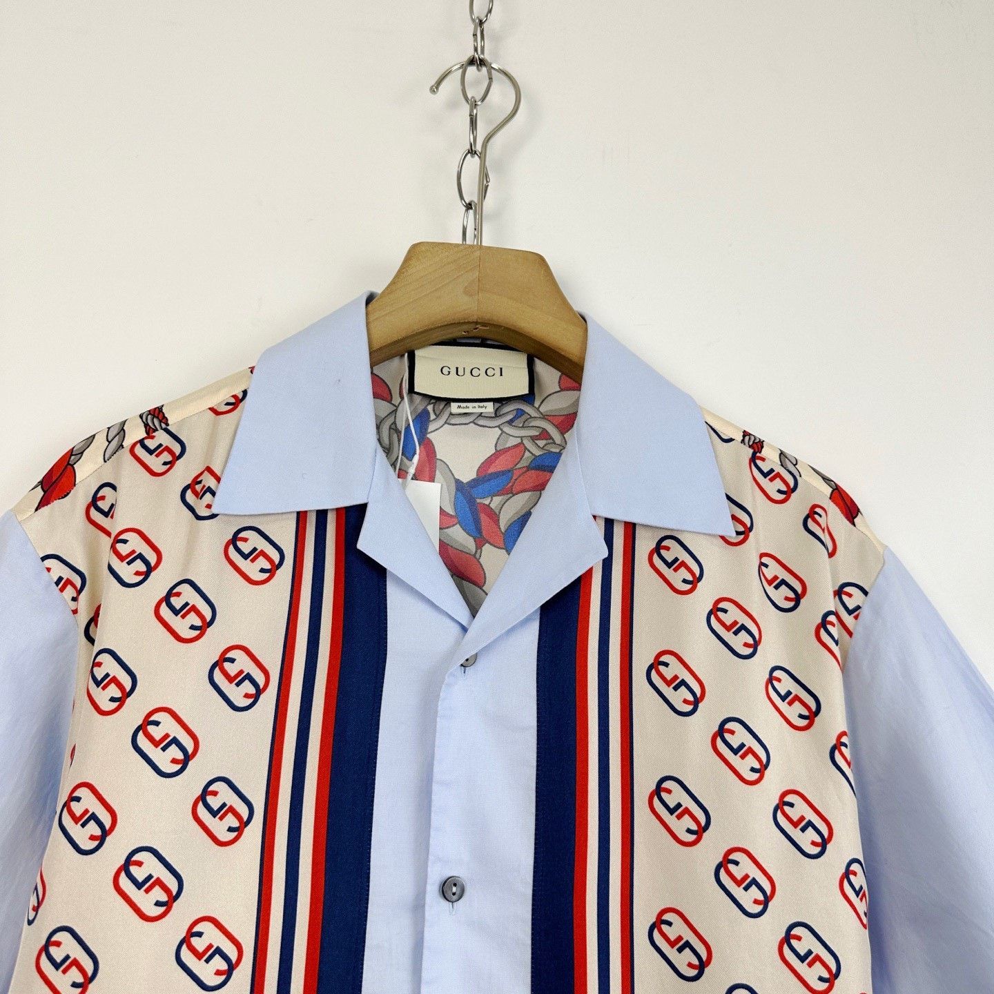 Gucci Gucci Blue Lion Head Print Short-Sleeve Shirt Size US S / EU 44-46 / 1 - 3 Thumbnail