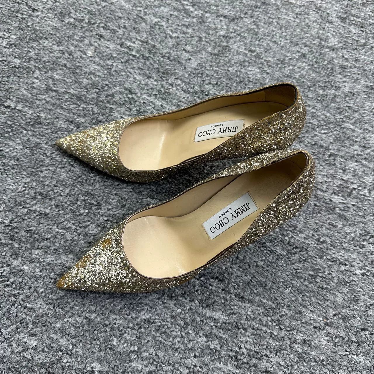 Jimmy Choo Jimmy Choo Champagne Sequin Heels 37 Size US 6 / IT 36 - 2 Thumbnail