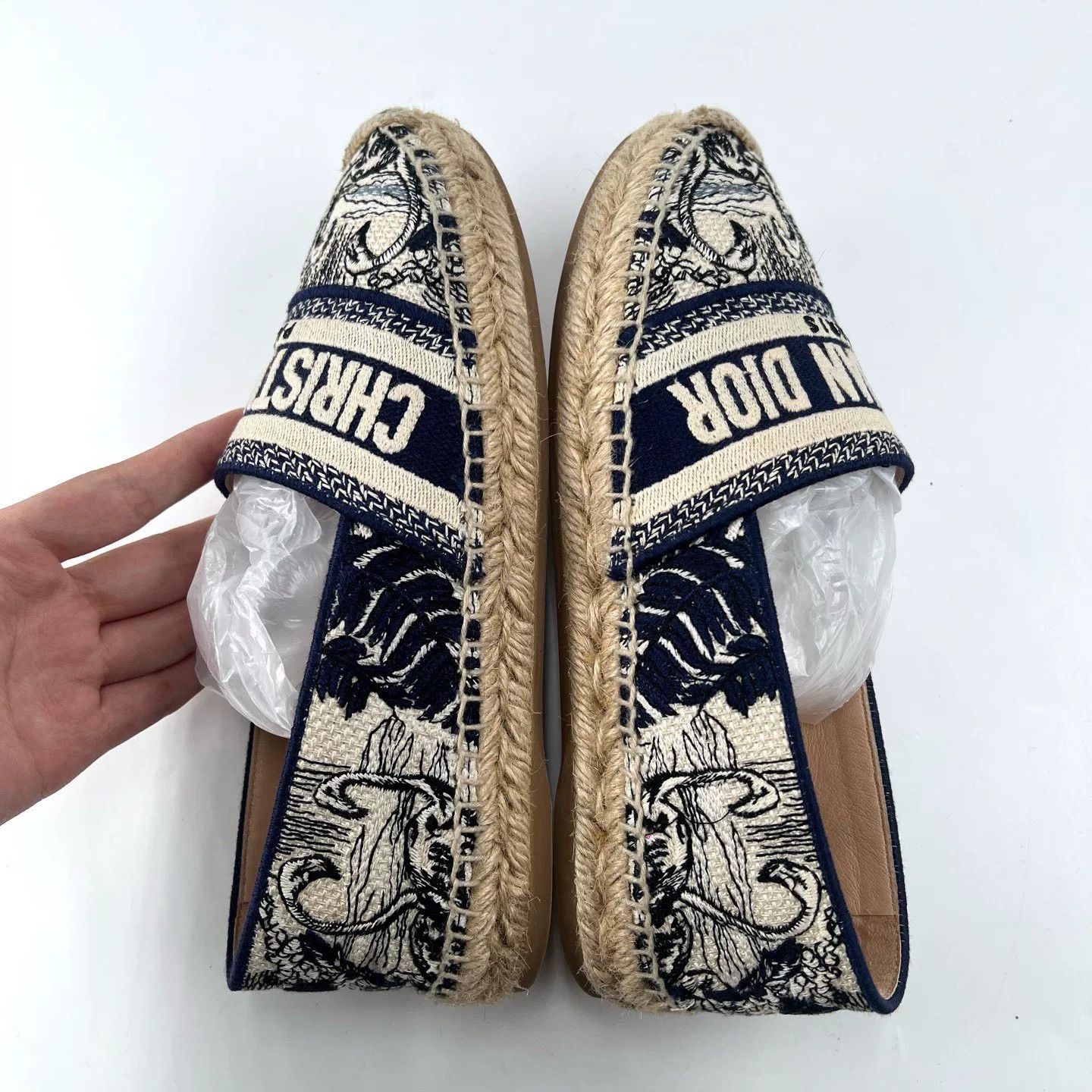 Dior Dior Swan Embroidery Logo Espadrilles Size US 4 / IT 34 - 7 Thumbnail