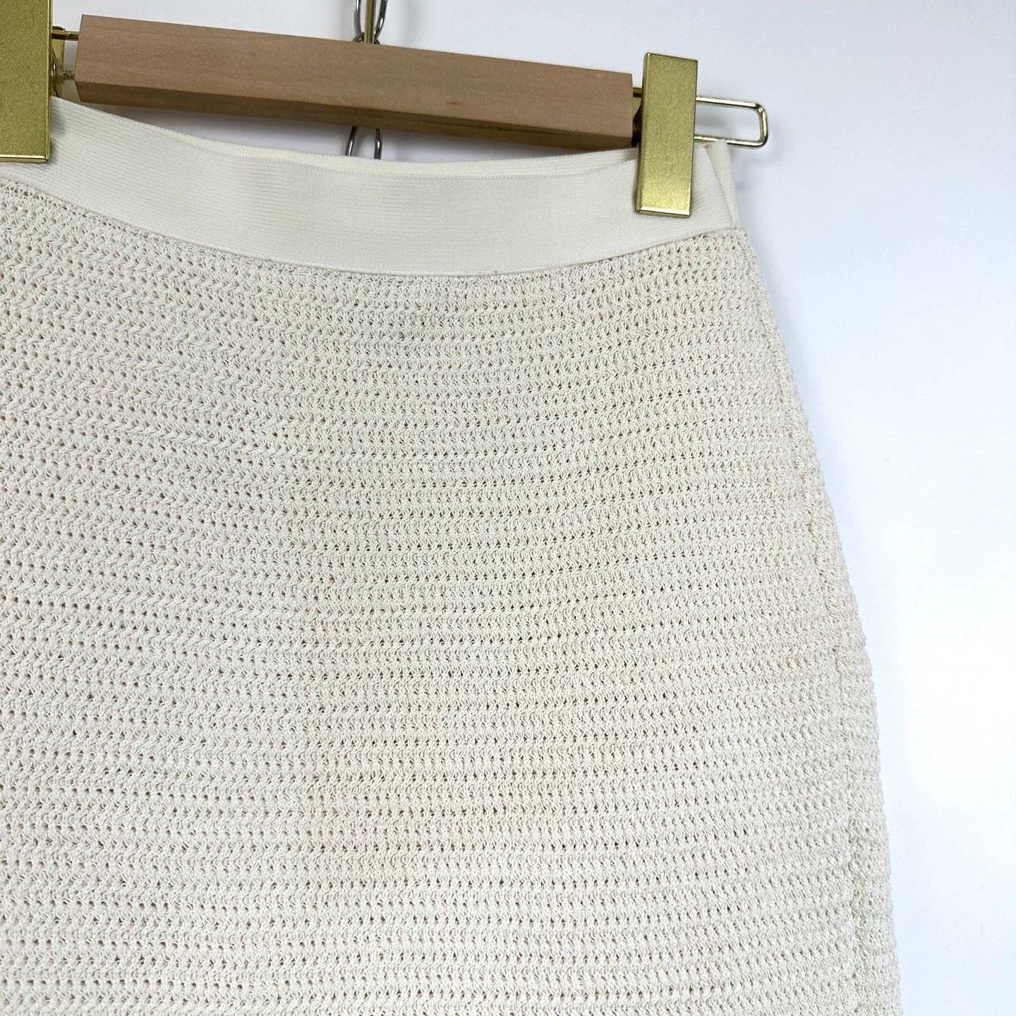 Bottega Veneta Bottega Venetta Beige Knit Pencil Skirt Size 34" / US 12 / IT 48 - 5 Thumbnail