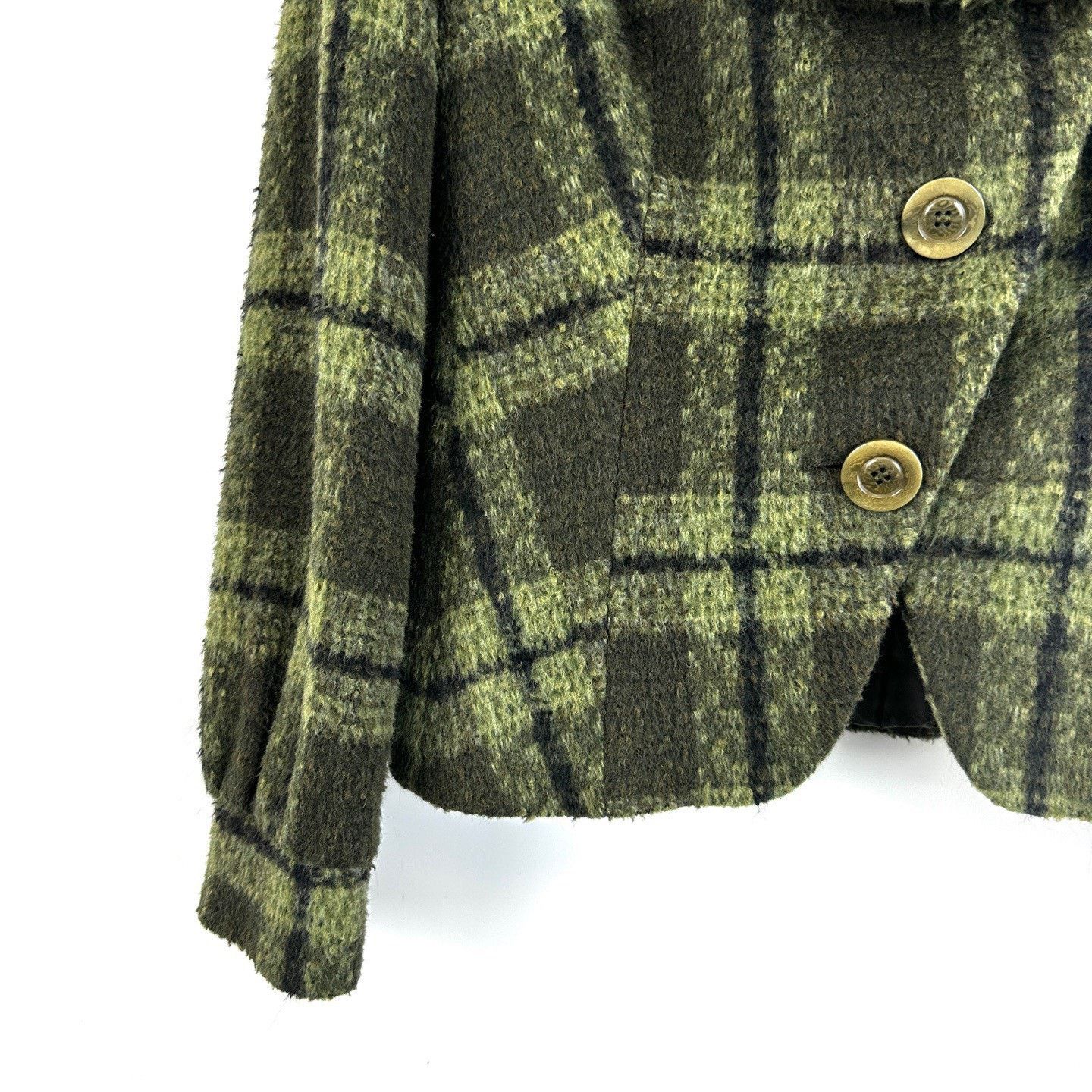 Max Mara MaxMara Green Plaid Wool Short Coat Size S / US 4 / IT 40 - 5 Thumbnail