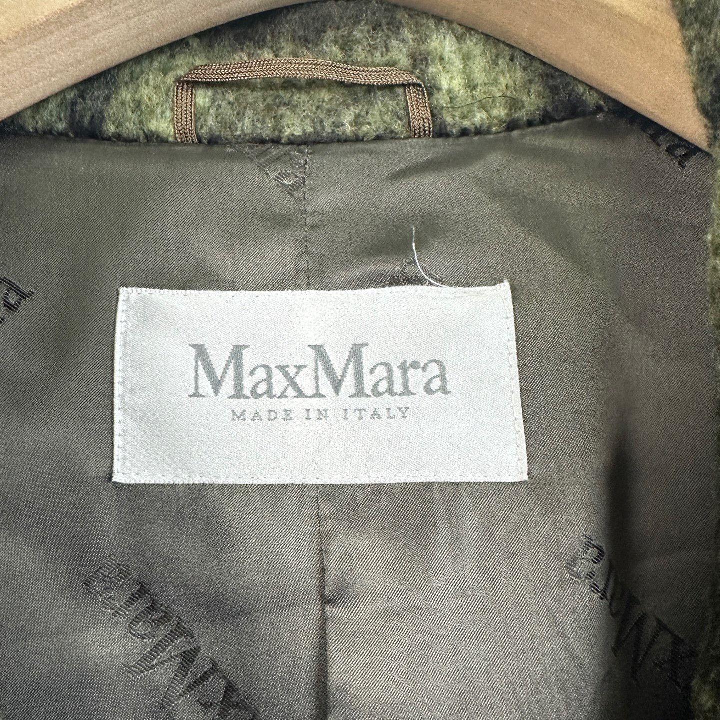 Max Mara MaxMara Green Plaid Wool Short Coat Size S / US 4 / IT 40 - 4 Thumbnail