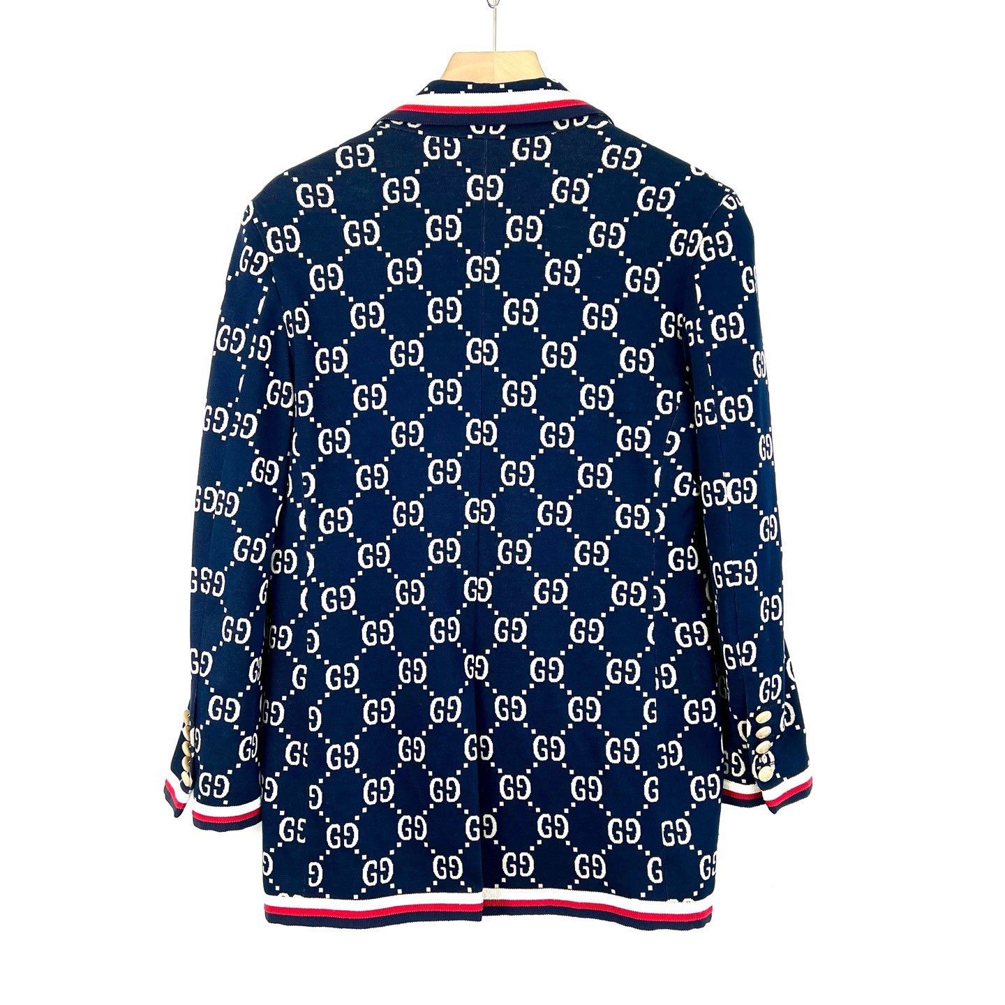 Gucci Gucci Navy Blue Double G Stripe Jersey Blazer M Size US M / EU 48-50 / 2 - 2 Thumbnail
