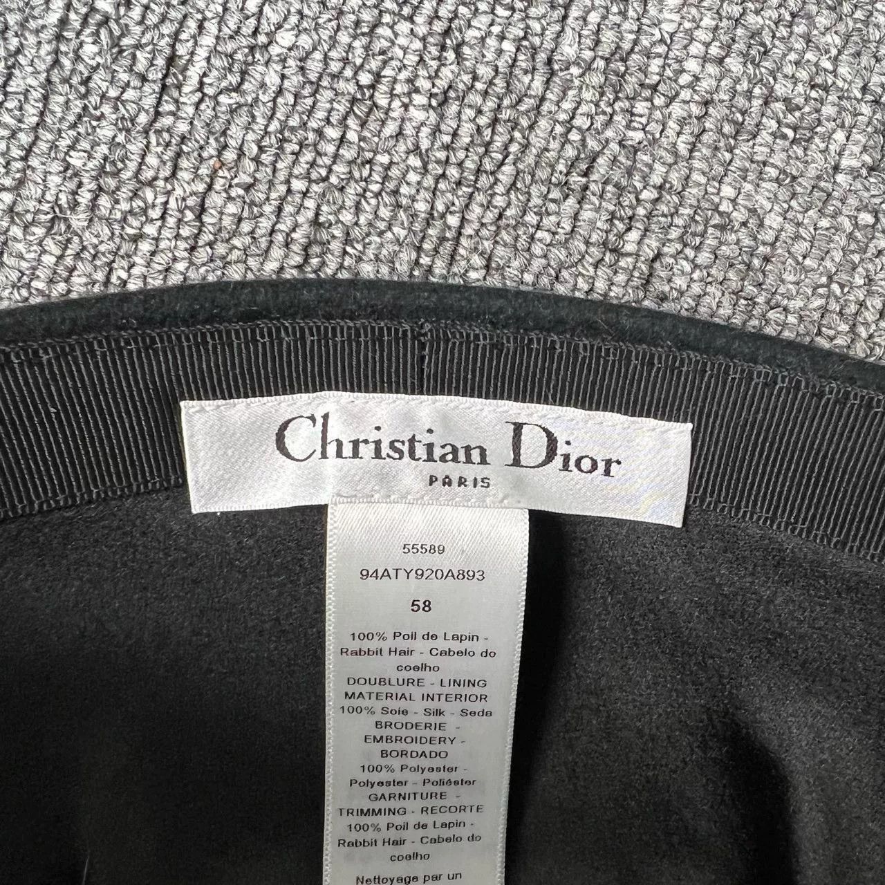 Dior Dior Black Logo Felt Equestrian Hat Size ONE SIZE - 5 Thumbnail
