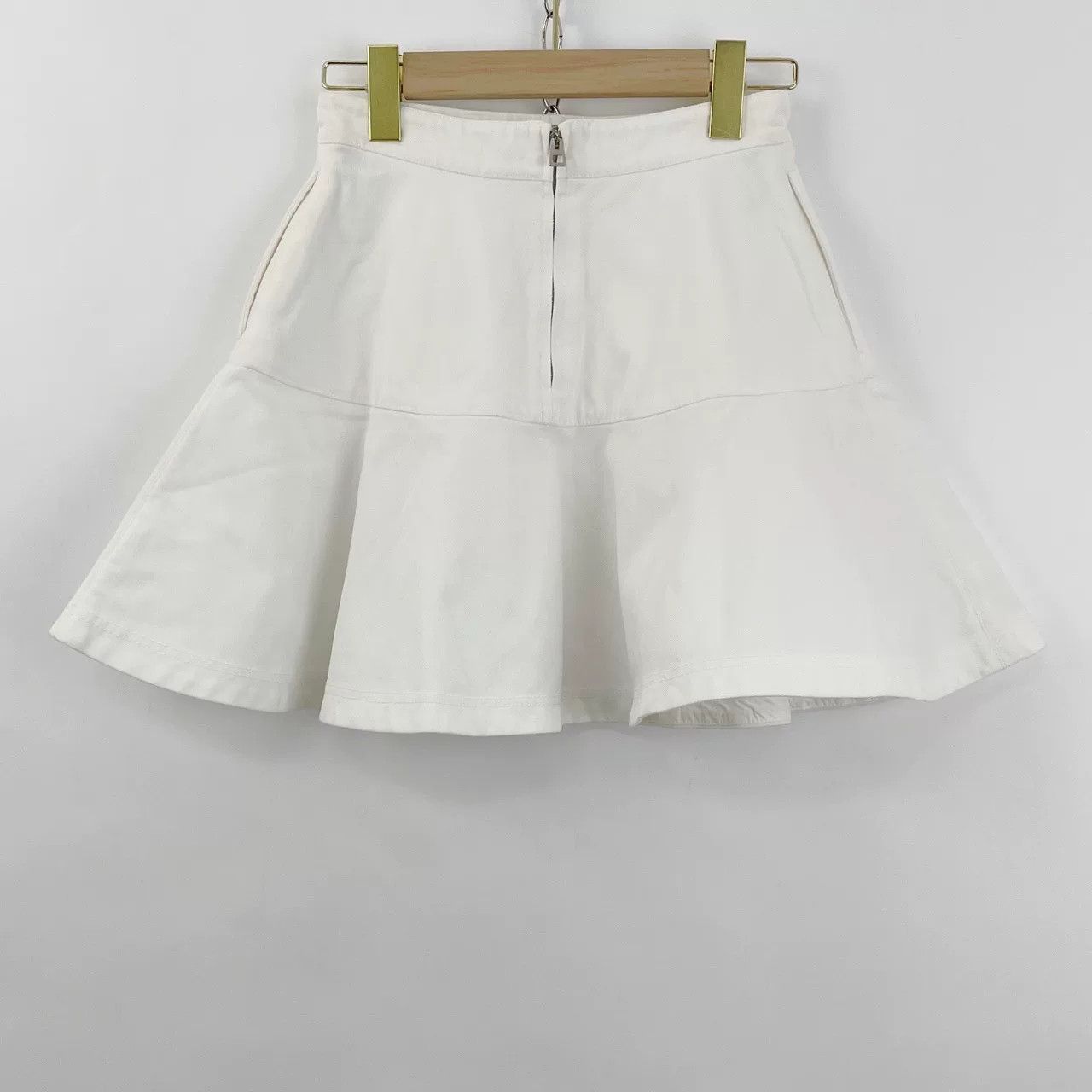 Dior Dior White Ruffled Mini Skirt Size 34" / US 12 / IT 48 - 2 Thumbnail