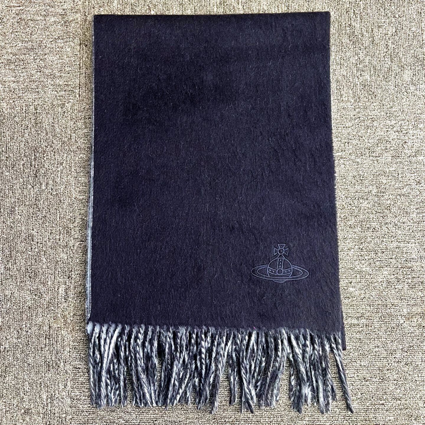 Vivienne Westwood Vivienne Westwood Navy Saturn Embroidery Scarf Size ONE SIZE - 2 Thumbnail