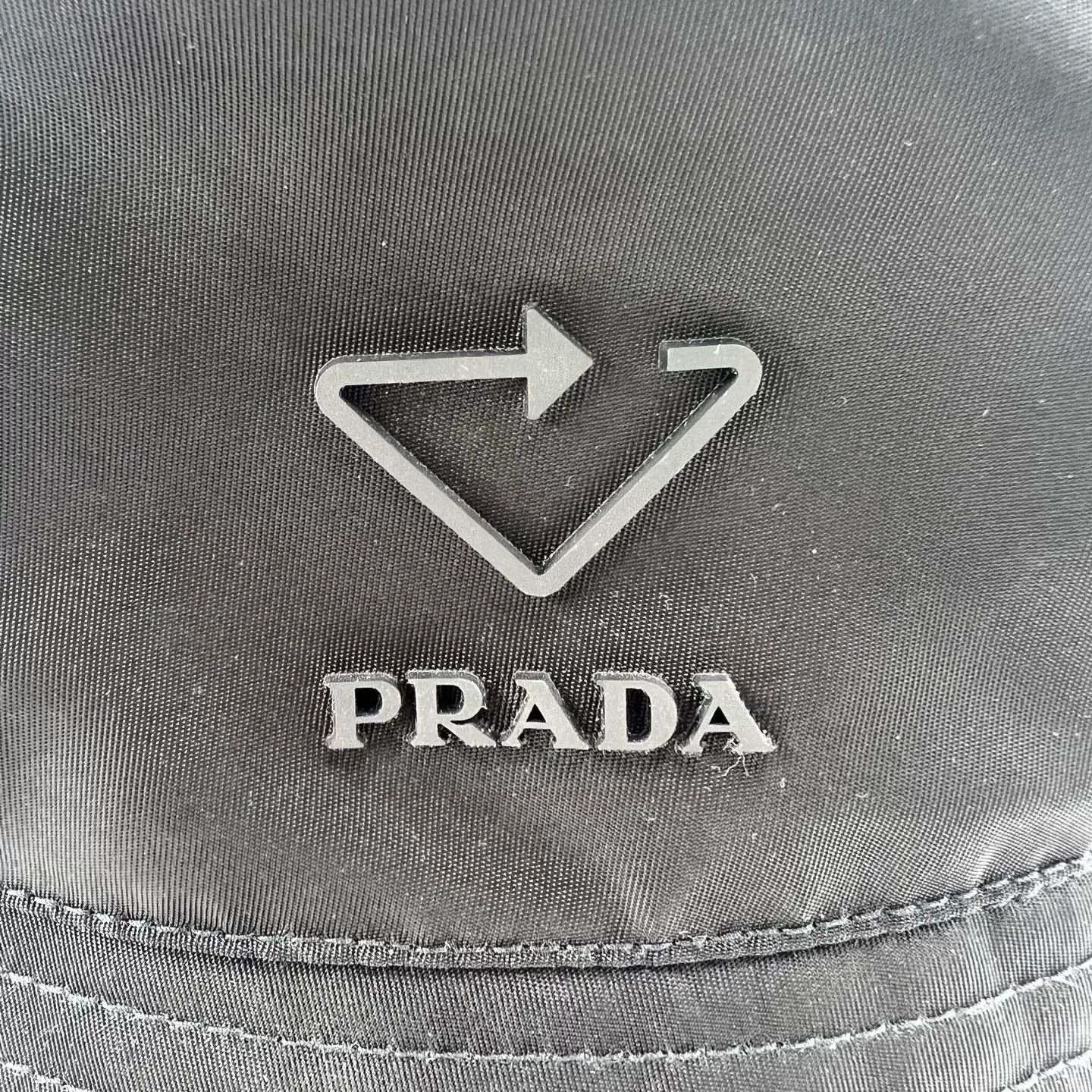 Prada Prada Black Nylon Triangle Logo Bucket Hat Size ONE SIZE - 3 Thumbnail