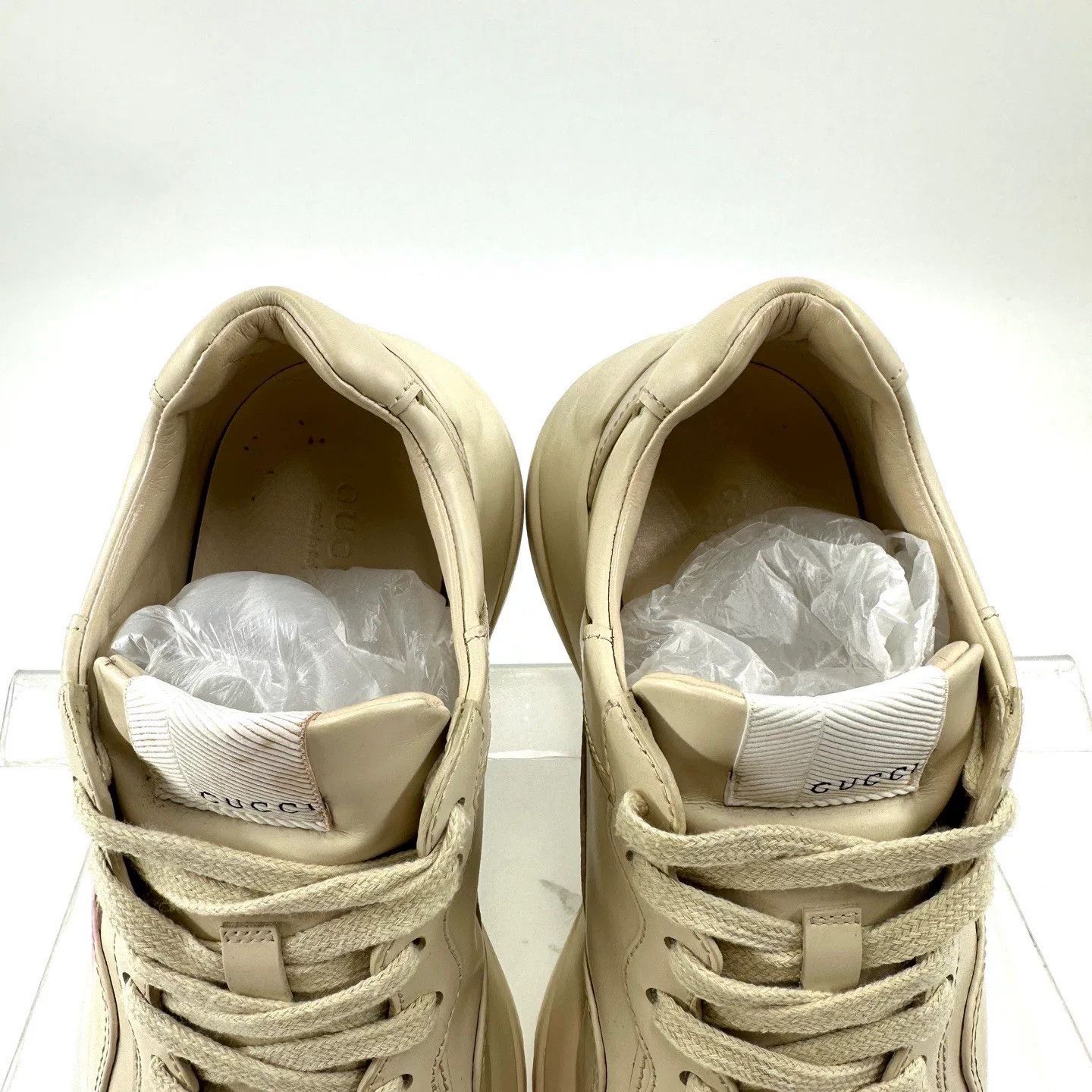 Gucci Gucci Women's Leather Pink Fruit Print Dad Shoes Size US 5.5 / IT 35.5 - 4 Thumbnail
