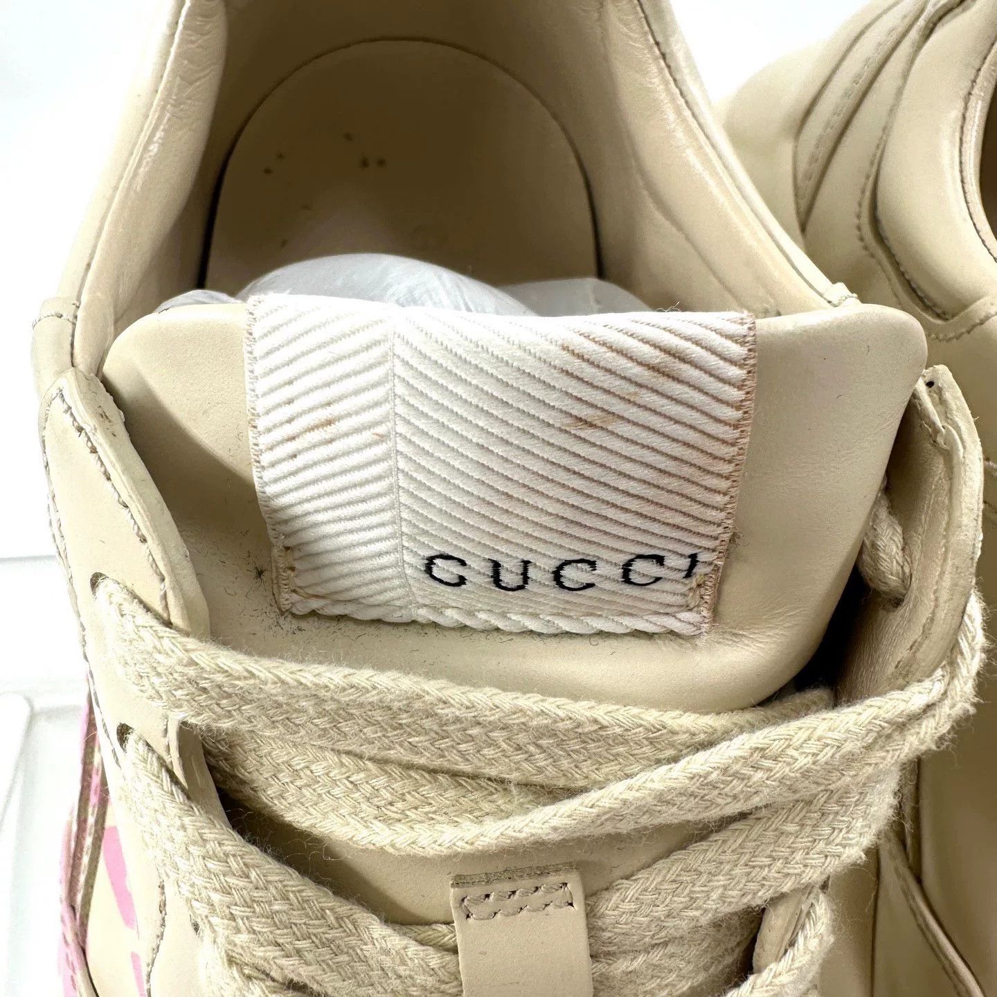 Gucci Gucci Women's Leather Pink Fruit Print Dad Shoes Size US 5.5 / IT 35.5 - 7 Thumbnail