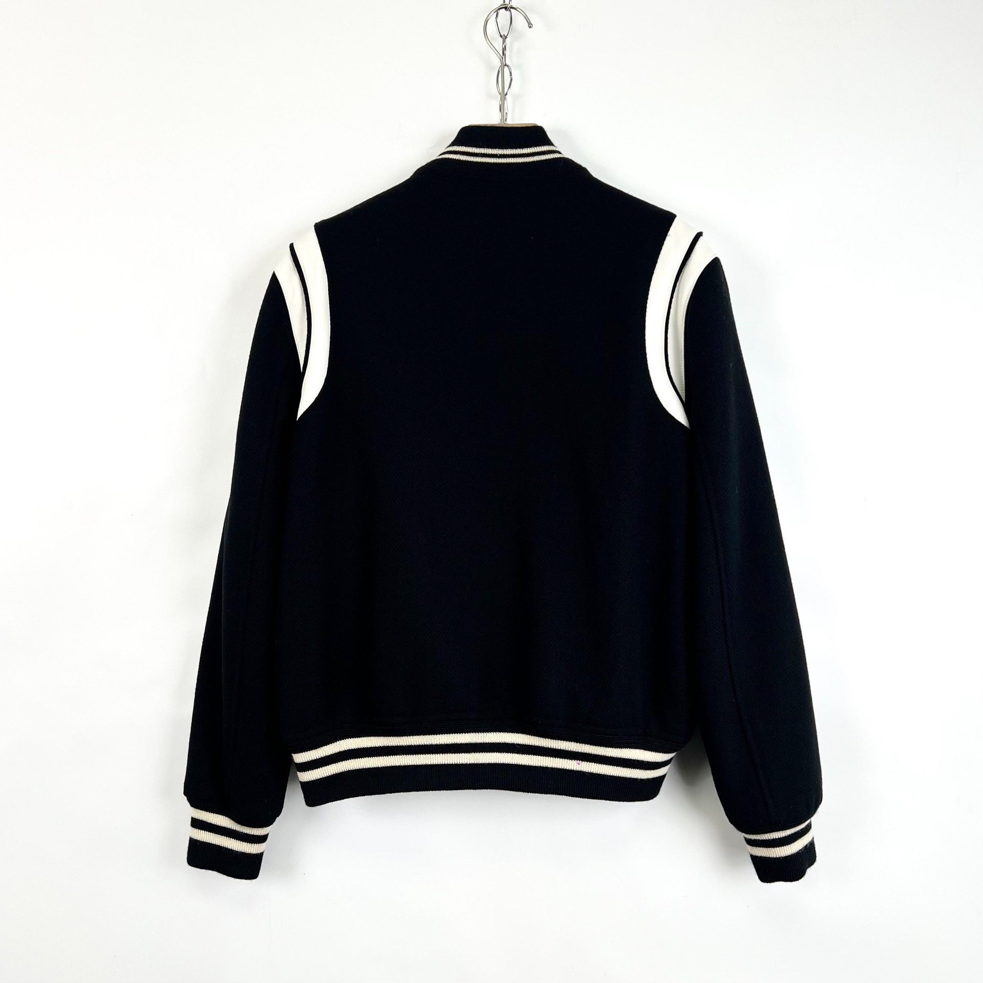 Saint Laurent Paris Saint Laurent Black Striped Leather Patchwork Jacket Size US L / EU 52-54 / 3 - 2 Thumbnail