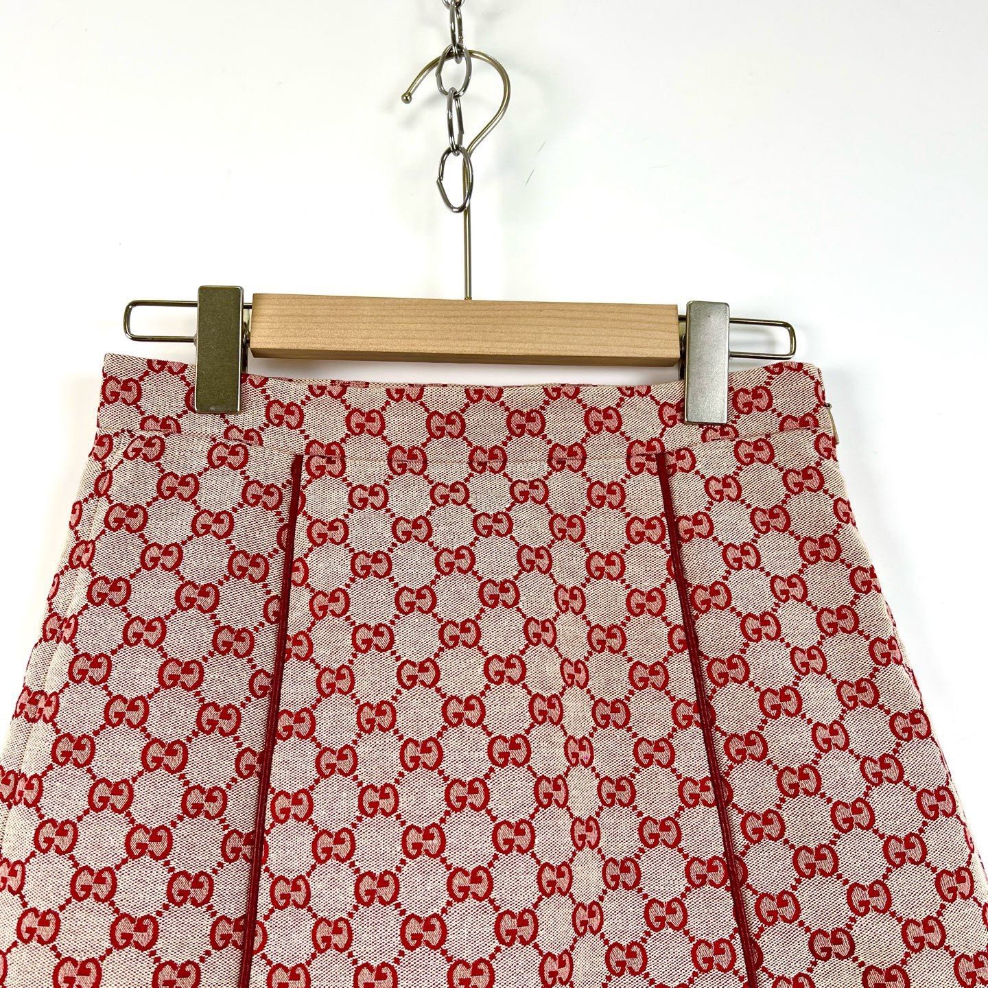 Gucci Gucci Red Double G Check Mid-Length A-Line Skirt Size 38" / US 16 / IT 52 - 3 Thumbnail