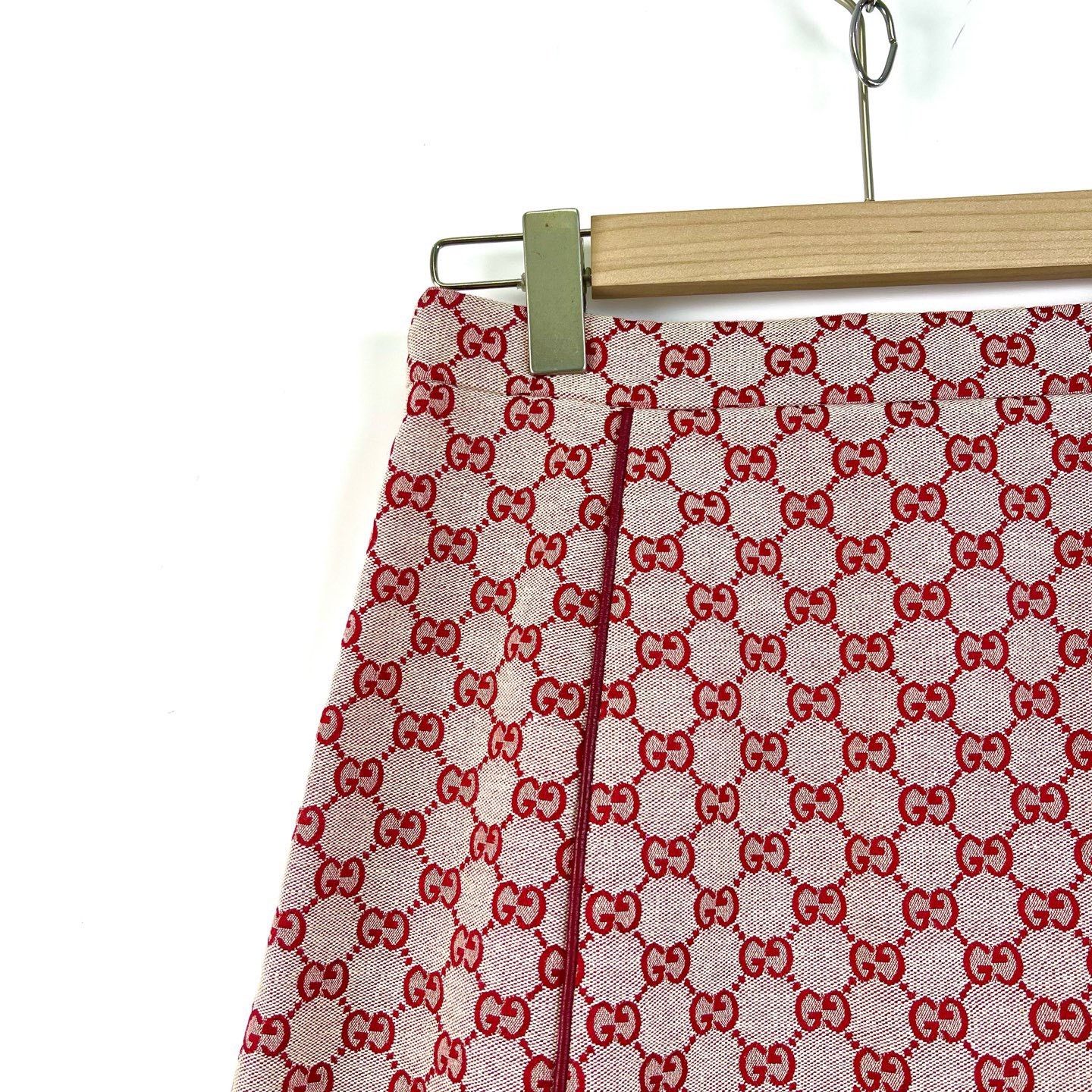 Gucci Gucci Red Double G Check Mid-Length A-Line Skirt Size 38" / US 16 / IT 52 - 4 Thumbnail