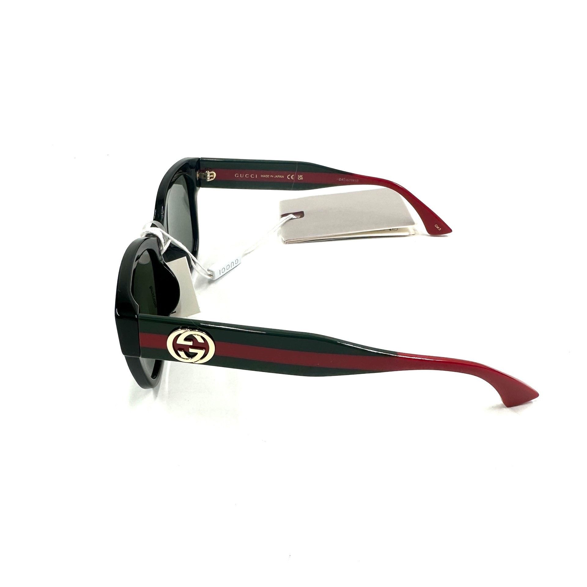 Gucci Gucci GG Logo Red Green Stripe Sunglasses Size ONE SIZE - 4 Thumbnail