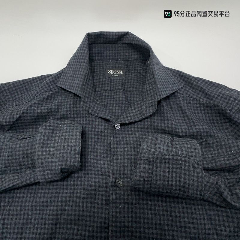 Ermenegildo Zegna Zegna Men's Checkered Long-Sleeve Shirt Size US S / EU 44-46 / 1 - 4 Thumbnail