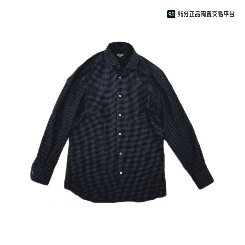 Ermenegildo Zegna Zegna Men's Checkered Long-Sleeve Shirt Size US S / EU 44-46 / 1 - 6 Thumbnail