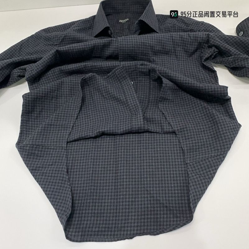 Ermenegildo Zegna Zegna Men's Checkered Long-Sleeve Shirt Size US S / EU 44-46 / 1 - 2 Thumbnail