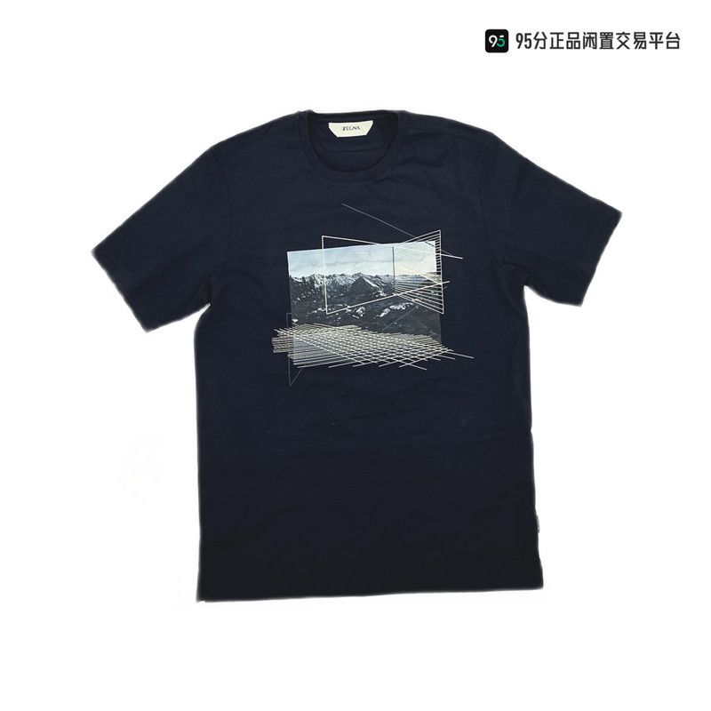 Ermenegildo Zegna Zegna Men's Pattern Print Crew Neck Short-Sleeve T-Shirt Size US S / EU 44-46 / 1 - 4 Thumbnail