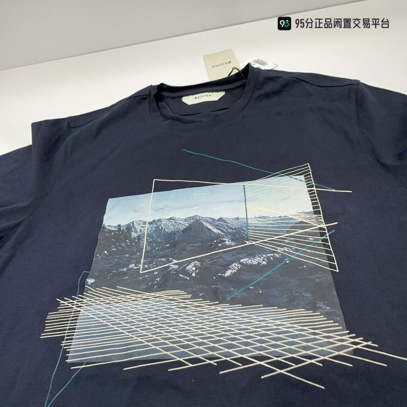 Ermenegildo Zegna Zegna Men's Pattern Print Crew Neck Short-Sleeve T-Shirt Size US S / EU 44-46 / 1 - 6 Thumbnail