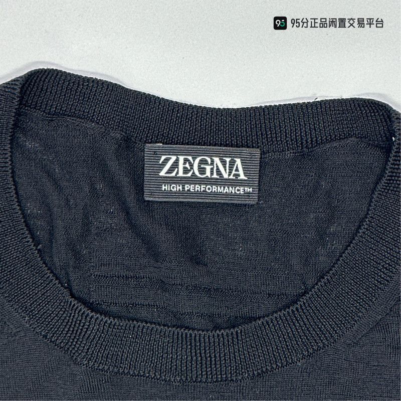 Ermenegildo Zegna Zegna FW22 Men's Black Crew Neck Sweater Size US XXL / EU 58 / 5 - 2 Thumbnail