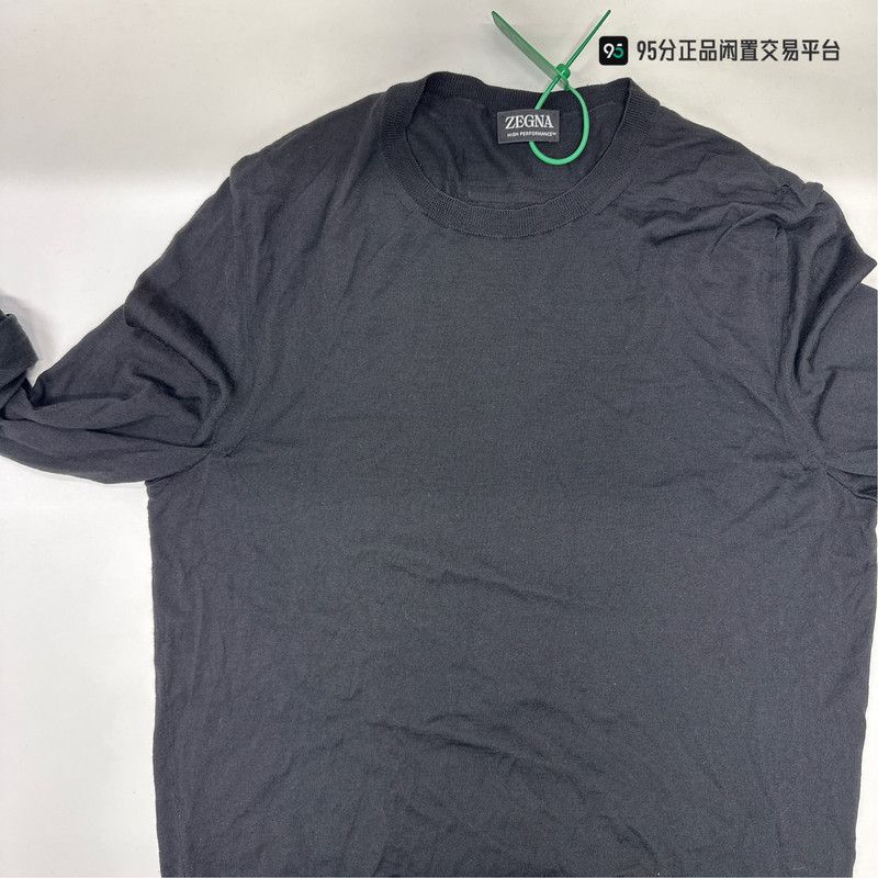 Ermenegildo Zegna Zegna FW22 Men's Black Crew Neck Sweater Size US XXL / EU 58 / 5 - 5 Thumbnail