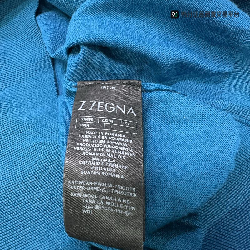 Ermenegildo Zegna Zegna Men's Solid Wool Polo Neck Long-Sleeve Sweater Size US L / EU 52-54 / 3 - 4 Thumbnail