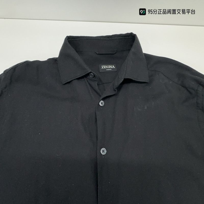 Ermenegildo Zegna Zegna FW22 Men's Solid Single-Breasted Long-Sleeve Shirt Size US L / EU 52-54 / 3 - 5 Thumbnail