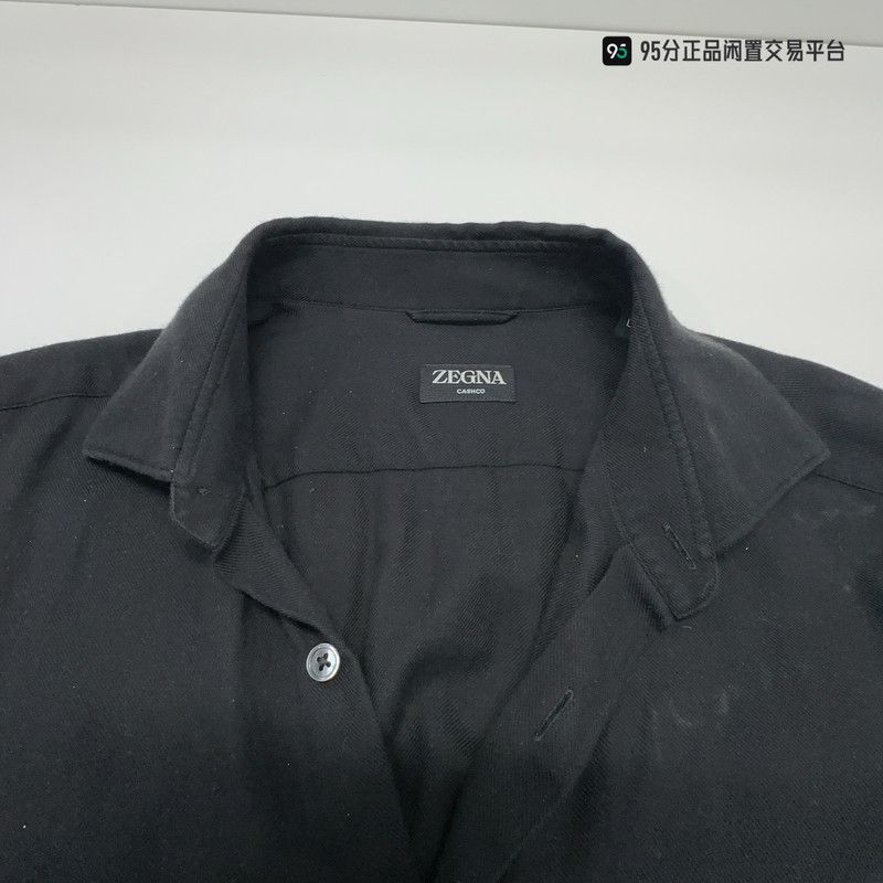 Ermenegildo Zegna Zegna FW22 Men's Solid Single-Breasted Long-Sleeve Shirt Size US L / EU 52-54 / 3 - 4 Thumbnail