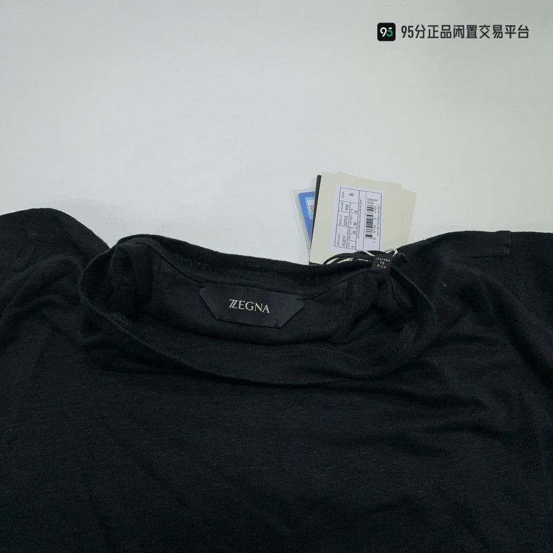 Ermenegildo Zegna Zegna Men's Solid Linen Crew Neck Short Sleeve T-Shirt Size US S / EU 44-46 / 1 - 8 Thumbnail