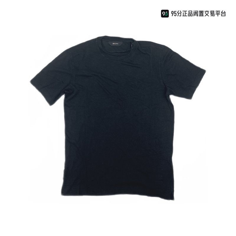 Ermenegildo Zegna Zegna Men's Solid Linen Crew Neck Short Sleeve T-Shirt Size US S / EU 44-46 / 1 - 4 Thumbnail
