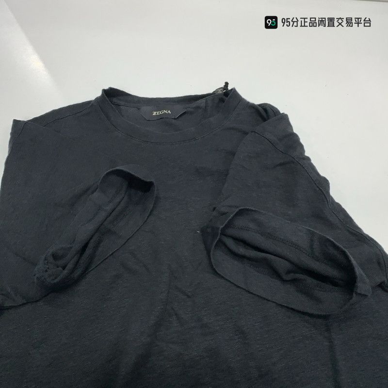 Ermenegildo Zegna Zegna Men's Solid Linen Crew Neck Short Sleeve T-Shirt Size US S / EU 44-46 / 1 - 2 Thumbnail