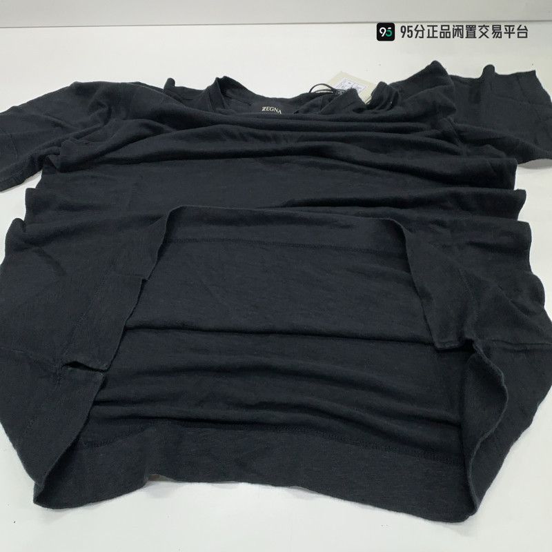 Ermenegildo Zegna Zegna Men's Solid Linen Crew Neck Short Sleeve T-Shirt Size US S / EU 44-46 / 1 - 7 Thumbnail