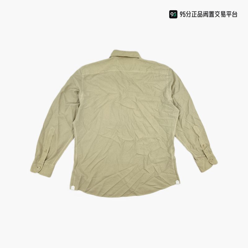 Ermenegildo Zegna Zegna SS24 Men's Solid Lapel Long-Sleeve Shirt Size US L / EU 52-54 / 3 - 3 Thumbnail