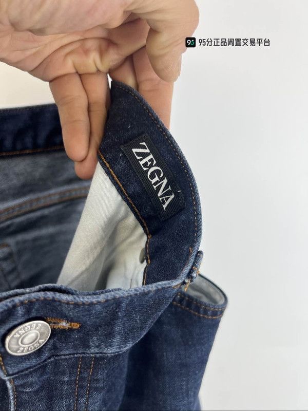 Ermenegildo Zegna Zegna Men's Dark Blue Long Denim Jeans Size US 35 - 5 Thumbnail
