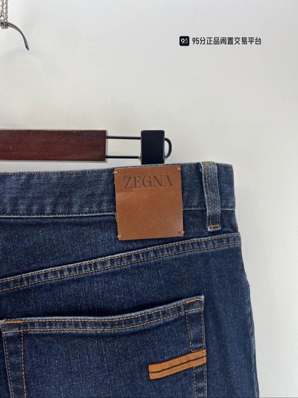 Ermenegildo Zegna Zegna Men's Dark Blue Long Denim Jeans Size US 35 - 2 Thumbnail