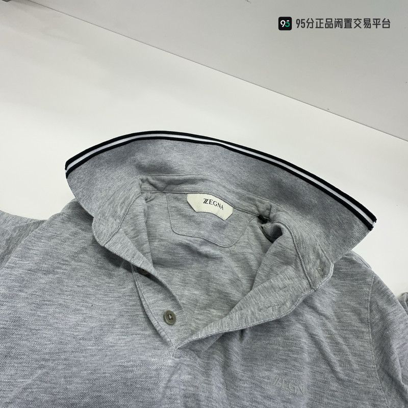 Ermenegildo Zegna Zegna SS22 Men's Solid Gray Short-Sleeve Polo Size US XS / EU 42 / 0 - 6 Thumbnail