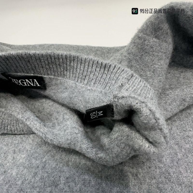 Ermenegildo Zegna Zegna Men's Loose Round Neck Solid Long-Sleeve Sweater Size US M / EU 48-50 / 2 - 2 Thumbnail
