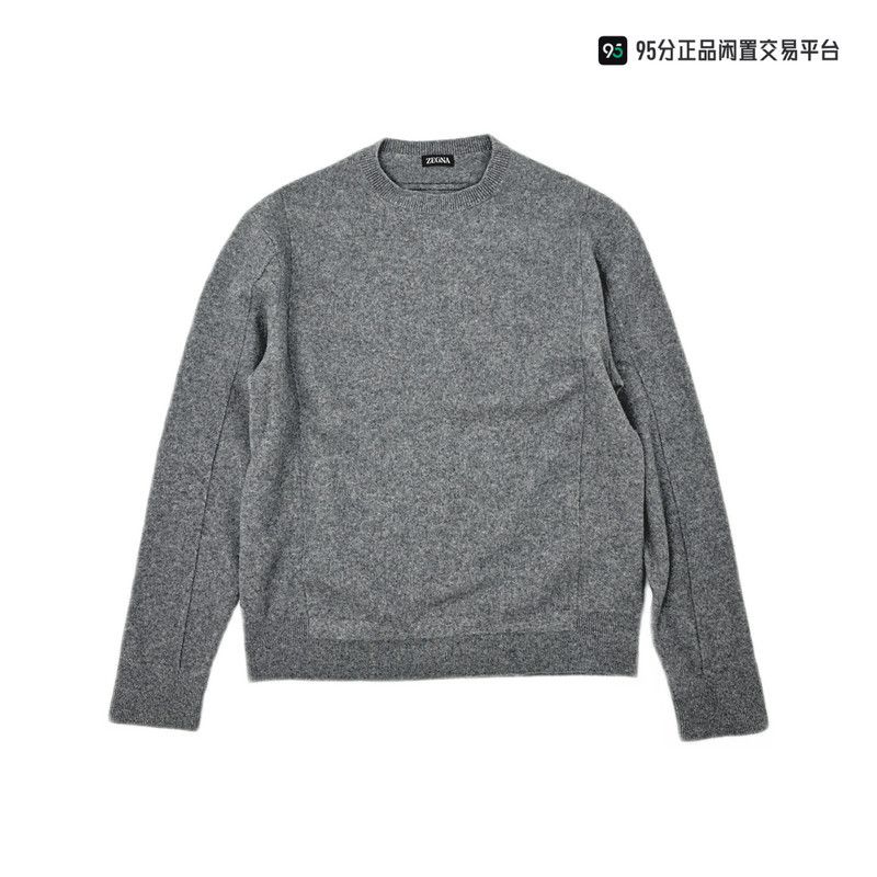 Ermenegildo Zegna Zegna Men's Loose Round Neck Solid Long-Sleeve Sweater Size US M / EU 48-50 / 2 - 4 Thumbnail