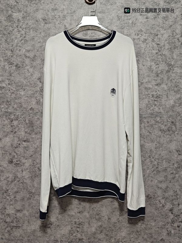Ermenegildo Zegna Zegna Classic Logo Round Neck Long Sleeve T-shirt Size US M / EU 48-50 / 2 - 5 Thumbnail