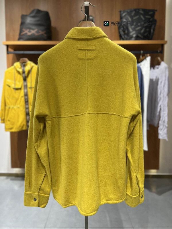 Ermenegildo Zegna Zegna Men's Yellow Square Neck Zip Knit Top Size US L / EU 52-54 / 3 - 5 Thumbnail