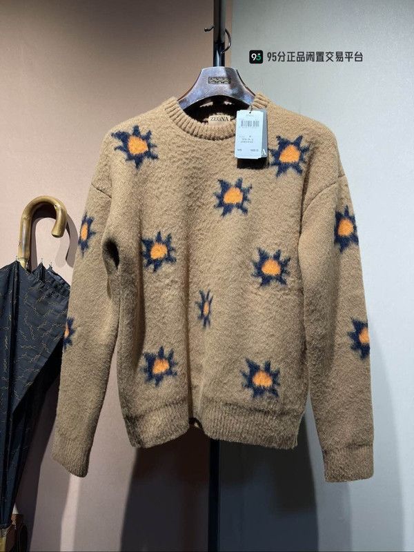 Ermenegildo Zegna Zegna x THE ELDER STATESMAN Floral Cashmere Wool Sweater Size US M / EU 48-50 / 2 - 5 Thumbnail