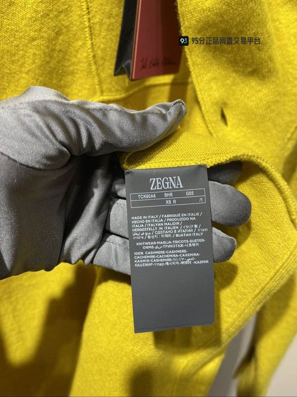 Ermenegildo Zegna Zegna Men's Yellow Long-Sleeve Knit Shirt Size US XS / EU 42 / 0 - 3 Thumbnail