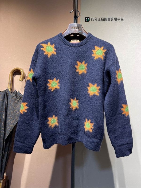 Ermenegildo Zegna Zegna x THE ELDER STATESMAN Intarsia Crewneck Sweater Size US M / EU 48-50 / 2 - 5 Thumbnail